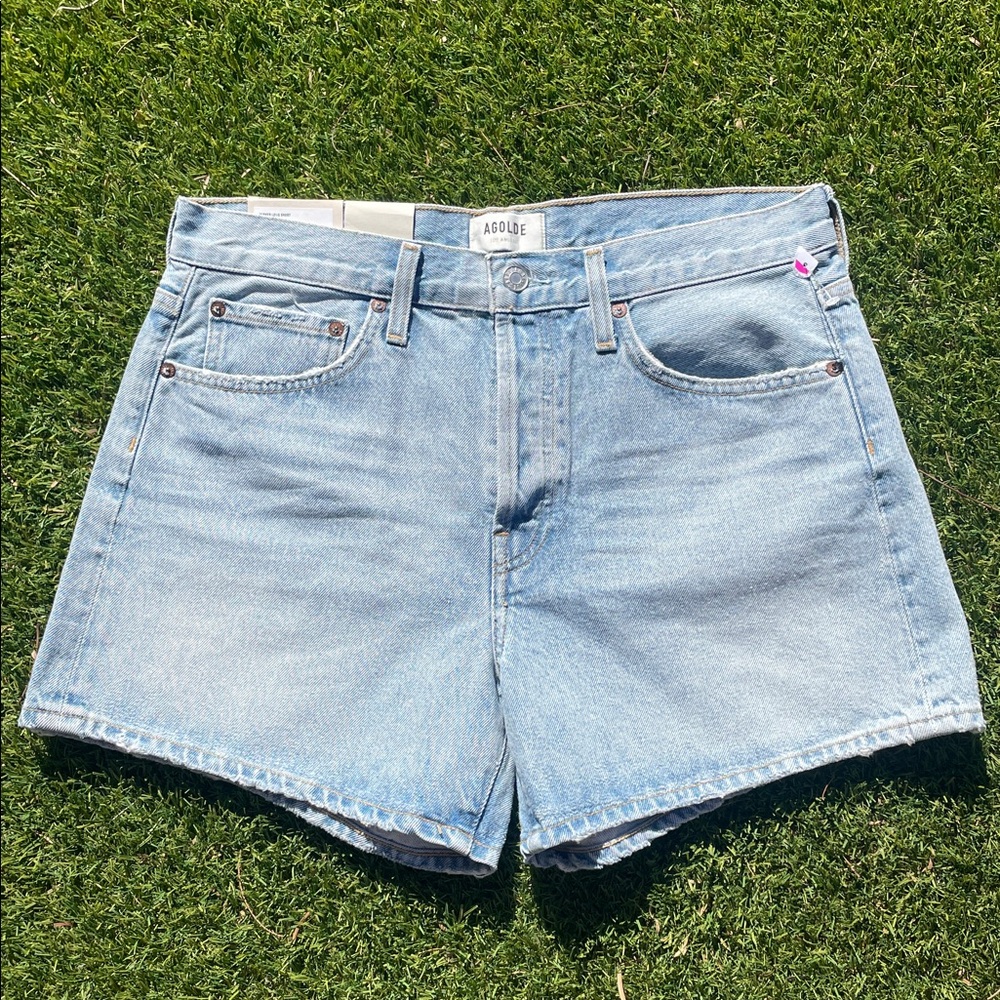 Agolde Light Blue Jean Shorts